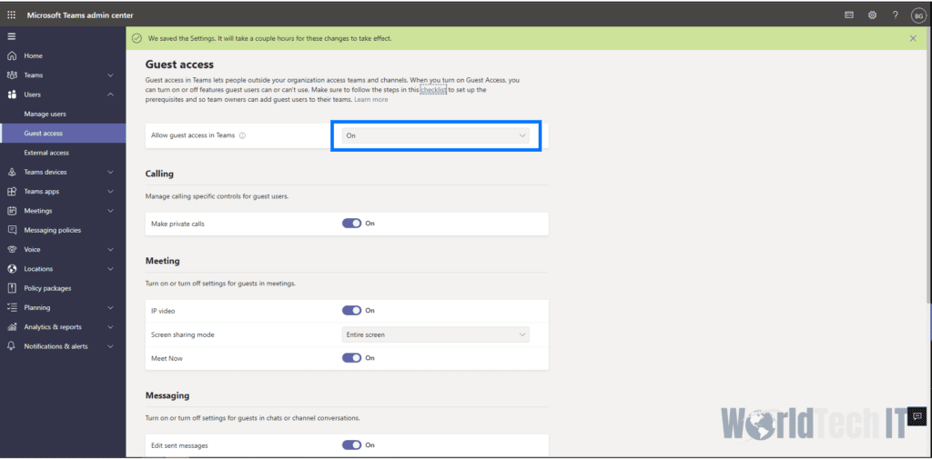 Instructional Screenshot for Guest Users in Microsoft Teams