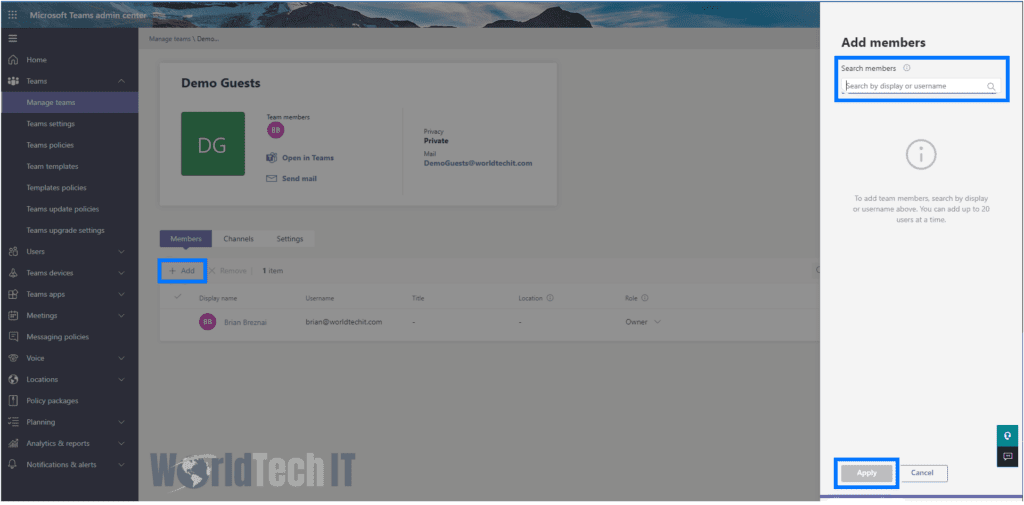 Instructional Screenshot for Guest Users in Microsoft Teams