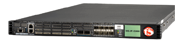 Front view of the F5 rSeries r5000-series chassis used by the r5920-DF